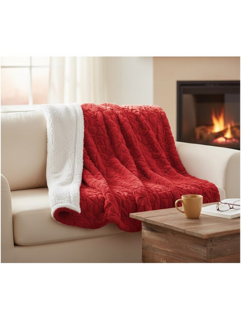Plaid cocooning Collection Eskimos Rouge - Kiabi
