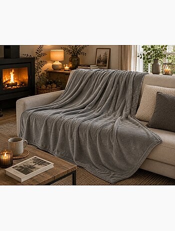 Plaid 130x160 cm Collection Confort anthracite