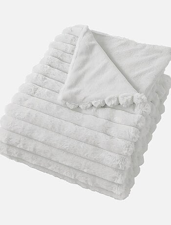 Plaid côtelé blanc effet fourrure Matisse