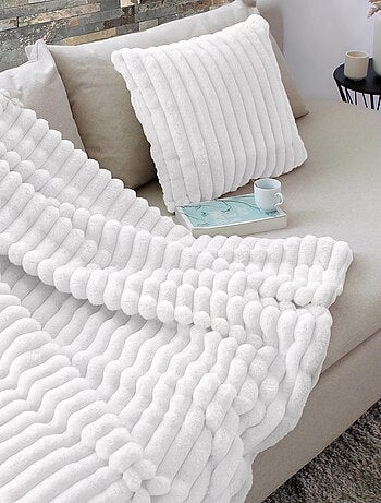 Plaid côtelé blanc effet fourrure Matisse