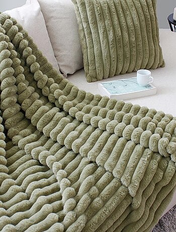 Plaid côtelé blanc effet fourrure Matisse