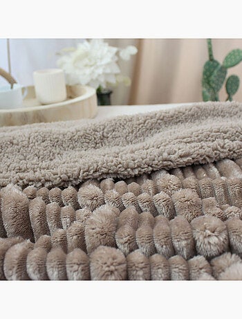 Plaid cotelé sherpa/flanelle