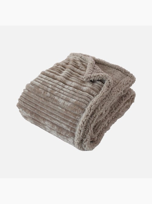 Plaid cotelé sherpa/flanelle - Kiabi