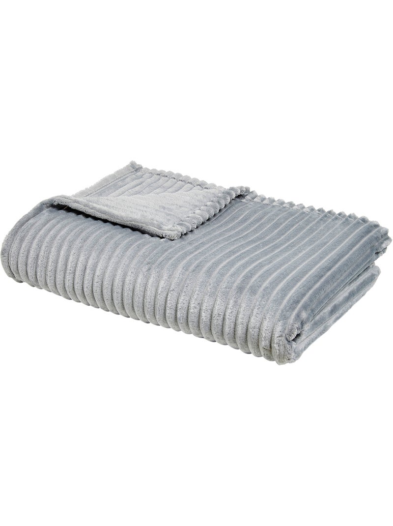 Plaid cotelé uni ESSENTIAL Gris - Kiabi