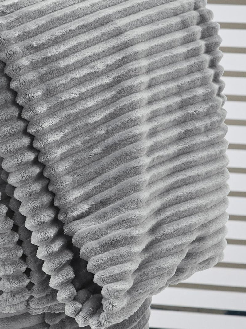 Plaid cotelé uni ESSENTIAL Gris - Kiabi