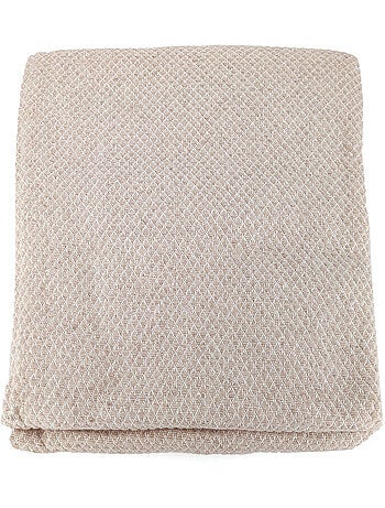 Plaid coton et lin mélangés CABOURG naturel