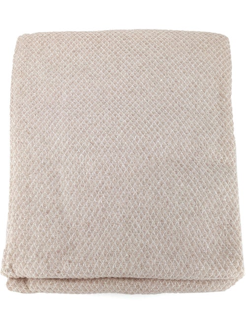 Plaid coton et lin mélangés CABOURG naturel - Kiabi
