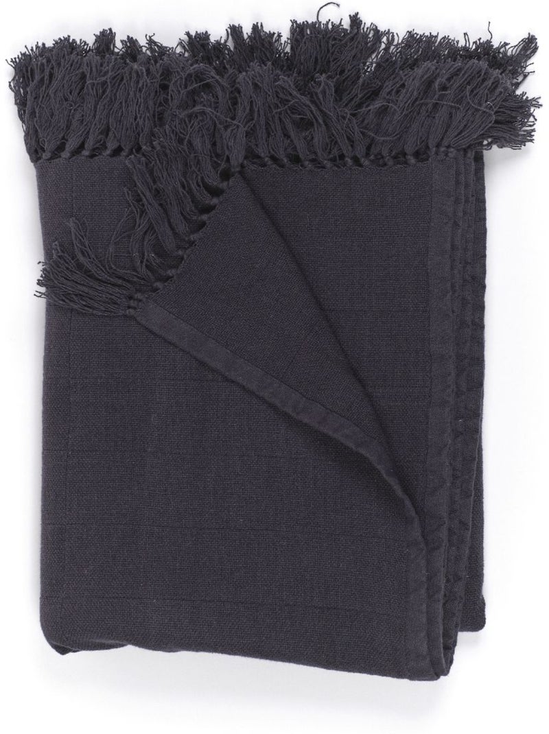 Plaid coton INDIES gris anthracite - Kiabi