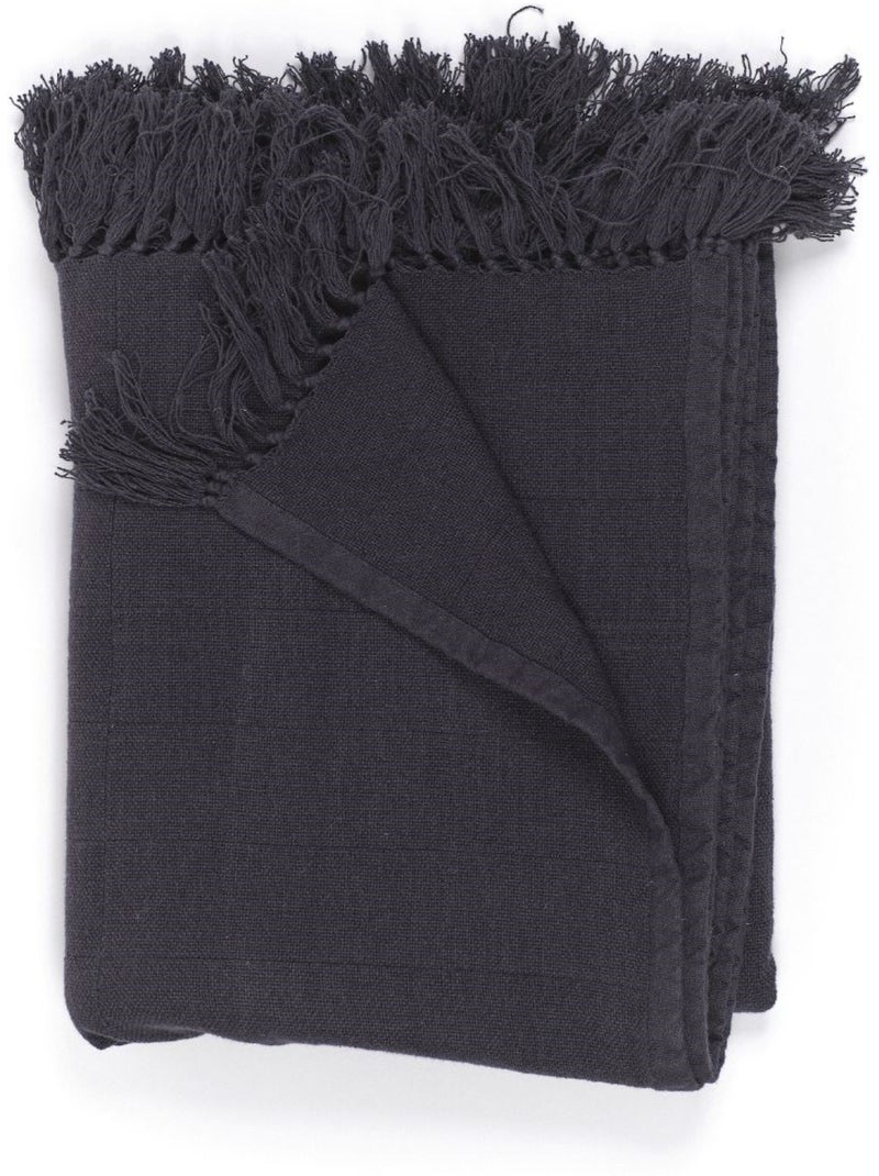 Plaid coton INDIES gris anthracite - Kiabi