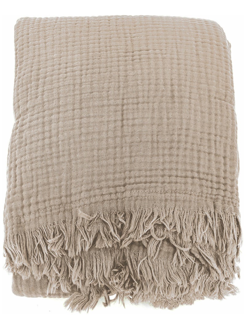 Plaid coton PAROS Beige foncé - Kiabi