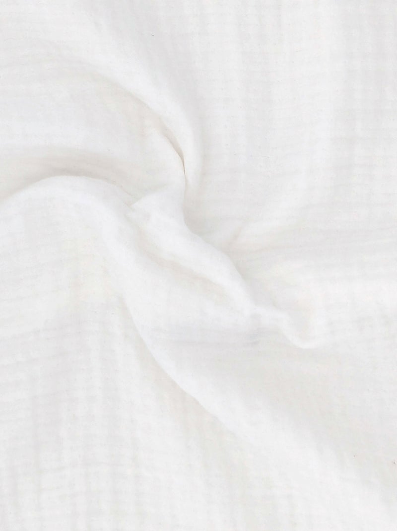 Plaid coton PAROS Blanc - Kiabi