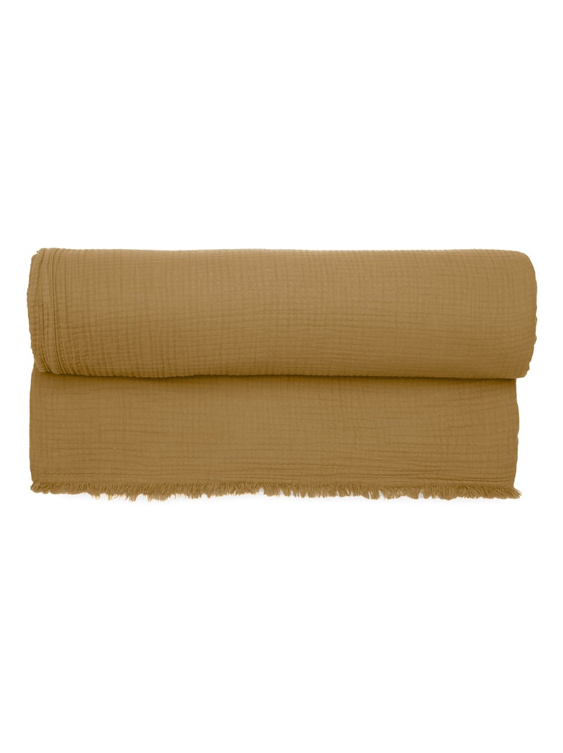 Plaid coton PAROS Marron cappuccino - Kiabi