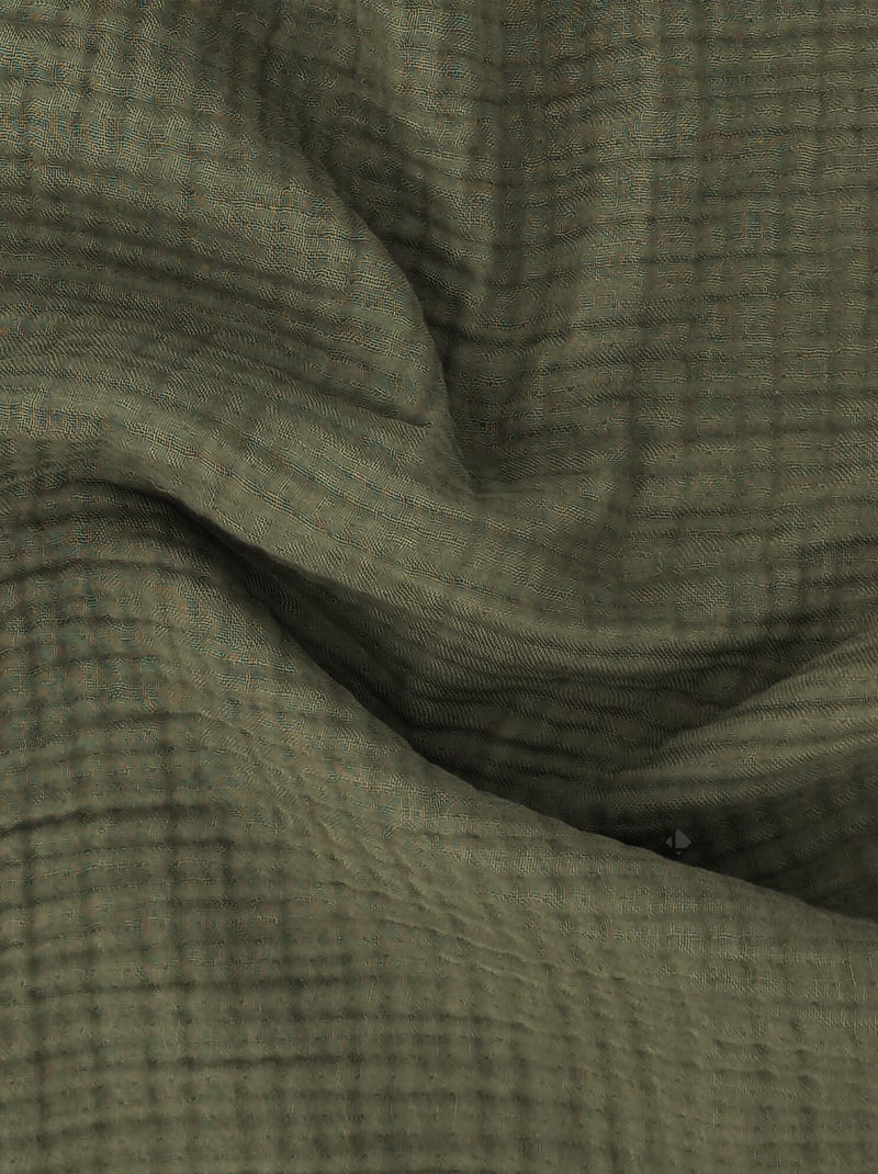 Plaid coton PAROS Vert bouteille - Kiabi