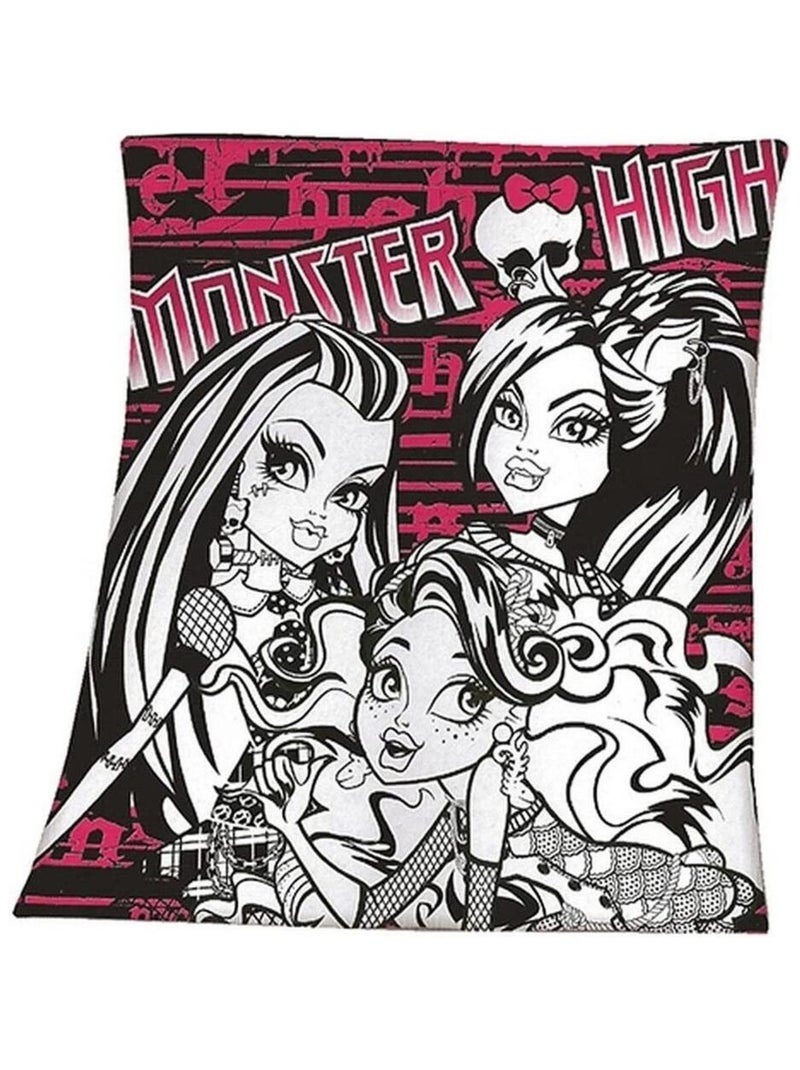 Plaid couverture 120 x 140 cm Monster High Draculaura Frankie Stein Rose - Kiabi