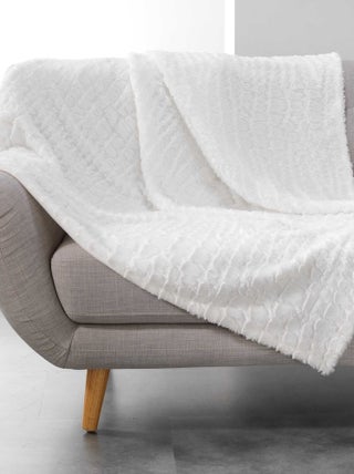 Plaid Couverture a poil doux 125 x 150 cm imitation fourrure Simba Naturel