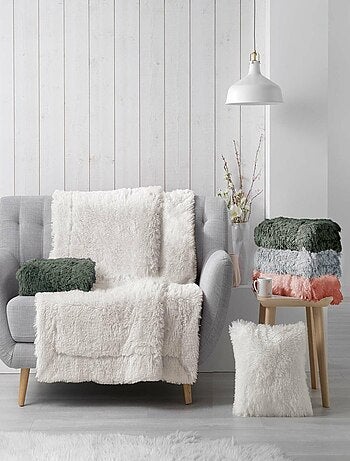 Plaid Couverture imitation Fourrure Marilou Gris