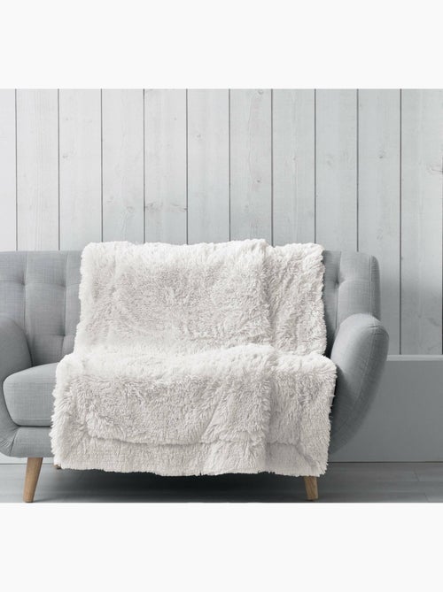 Plaid Couverture imitation Fourrure Marilou Naturel - Kiabi