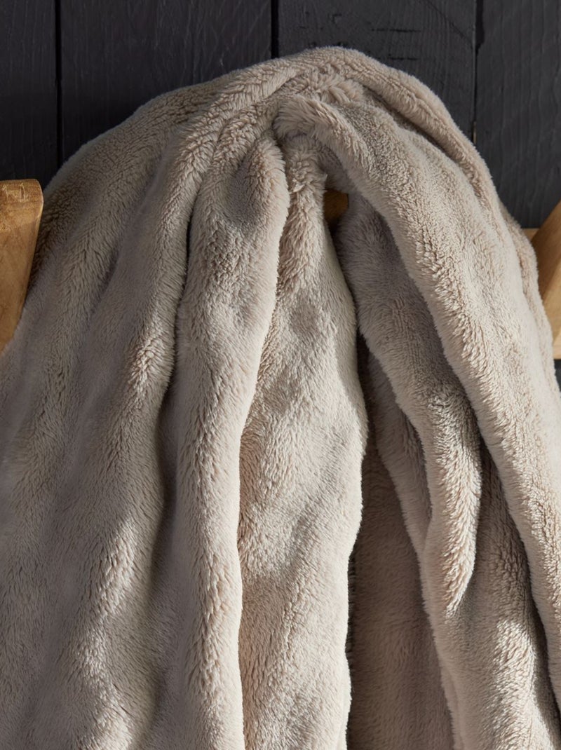 Plaid damier uni BIEN AU CHAUD Beige - Kiabi
