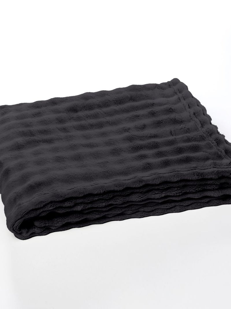 Plaid damier uni BIEN AU CHAUD gris anthracite - Kiabi