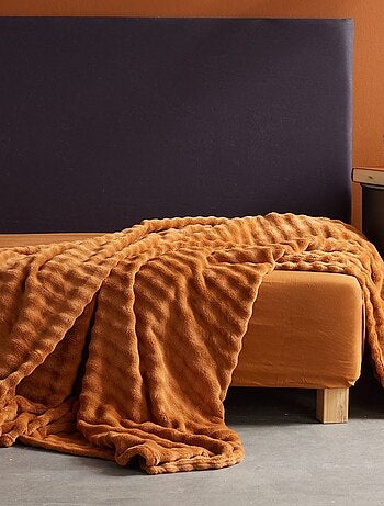 Plaid damier uni MOKA