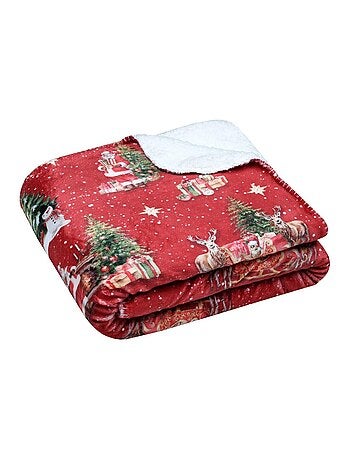 Plaid de Noel 130 x 160 cm Enchante rouge