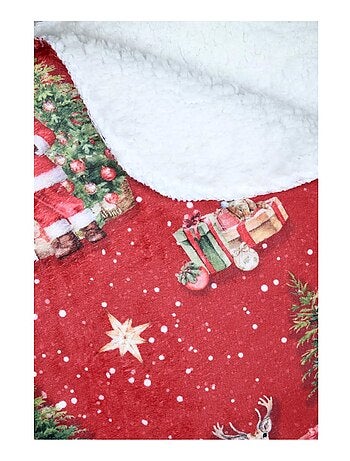 Plaid de Noel 130 x 160 cm Enchante rouge