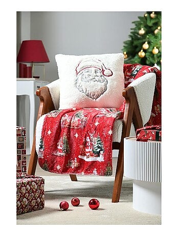 Plaid de Noel 130 x 160 cm Enchante rouge