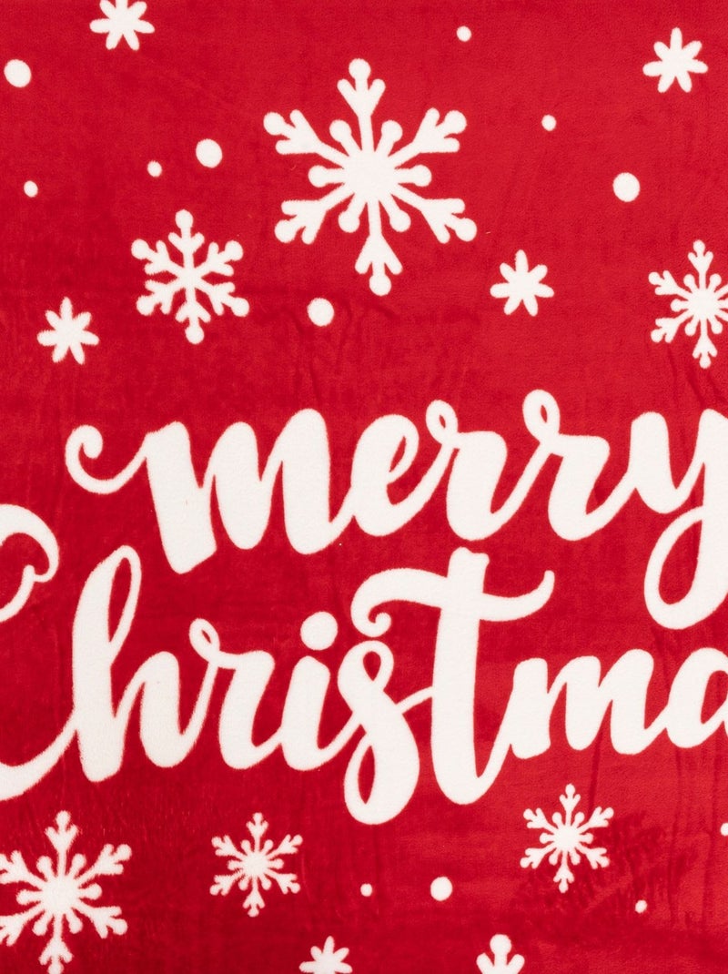 Plaid de Noël avec message et flocon Rouge - Kiabi