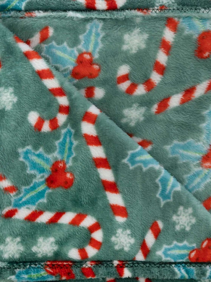 Plaid de Noël motif houx Vert - Kiabi