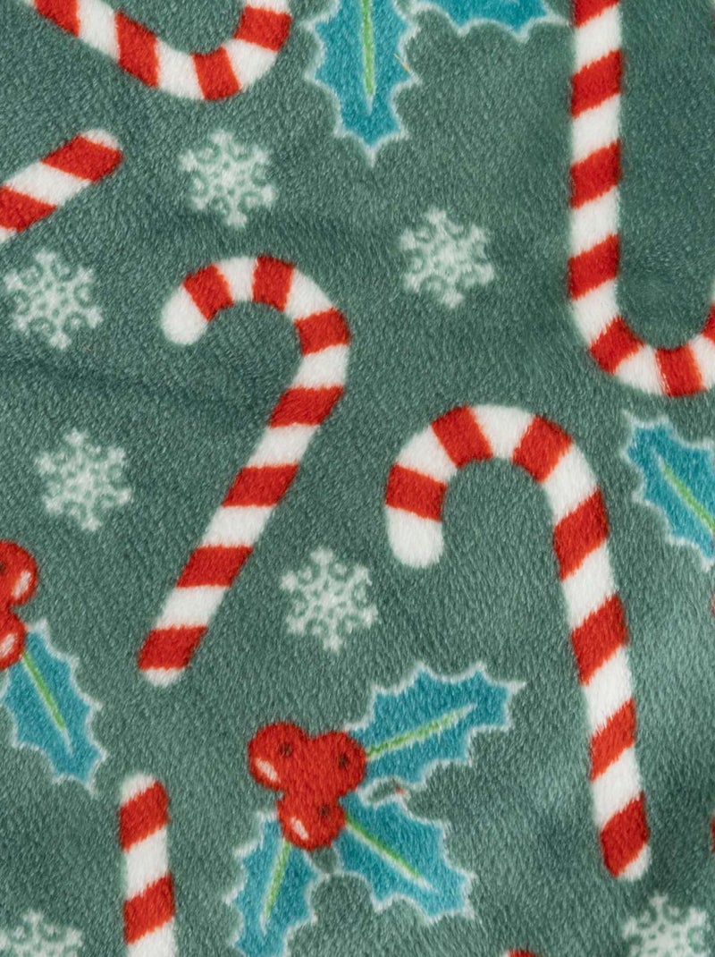 Plaid de Noël motif houx Vert - Kiabi
