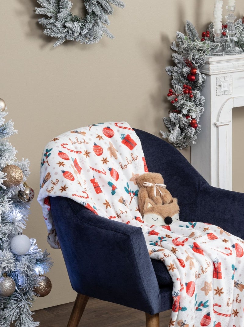 Plaid de Noël motif pain d'épice Blanc - Kiabi
