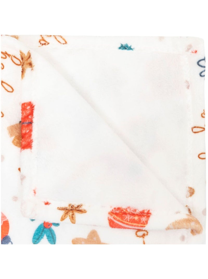 Plaid de Noël motif pain d'épice Blanc - Kiabi