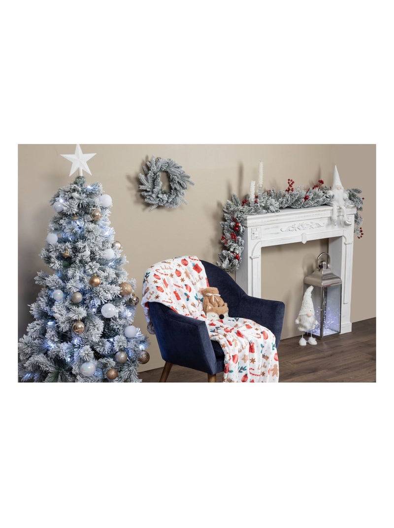 Plaid de Noël motif pain d'épice Blanc - Kiabi