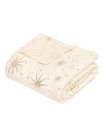 Plaid de Noël motifs étoiles dorées