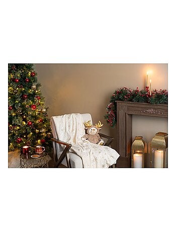 Plaid de Noël motifs étoiles dorées