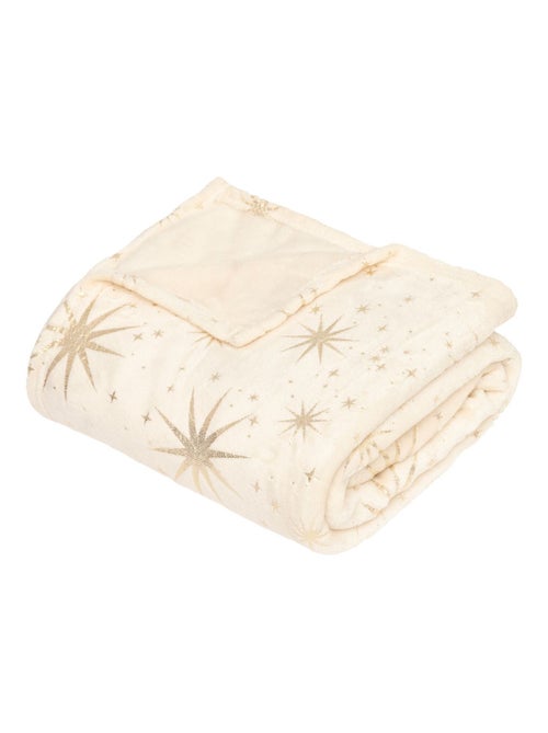 Plaid de Noël motifs étoiles dorées - Kiabi Plaid de Noël motifs étoiles dorées - Kiabi