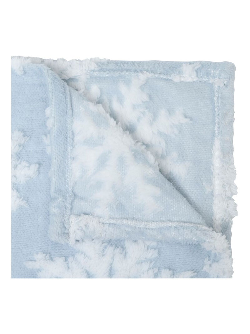 Plaid de Noël motifs flocons Bleu - Kiabi