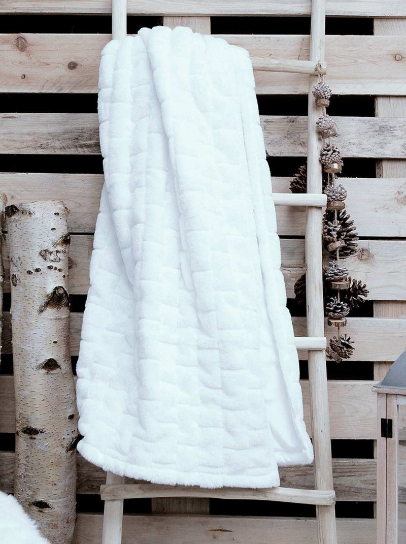 Plaid décoration uni 'WINTER SPIRIT FLAKE' 'TODAY' Blanc - Kiabi