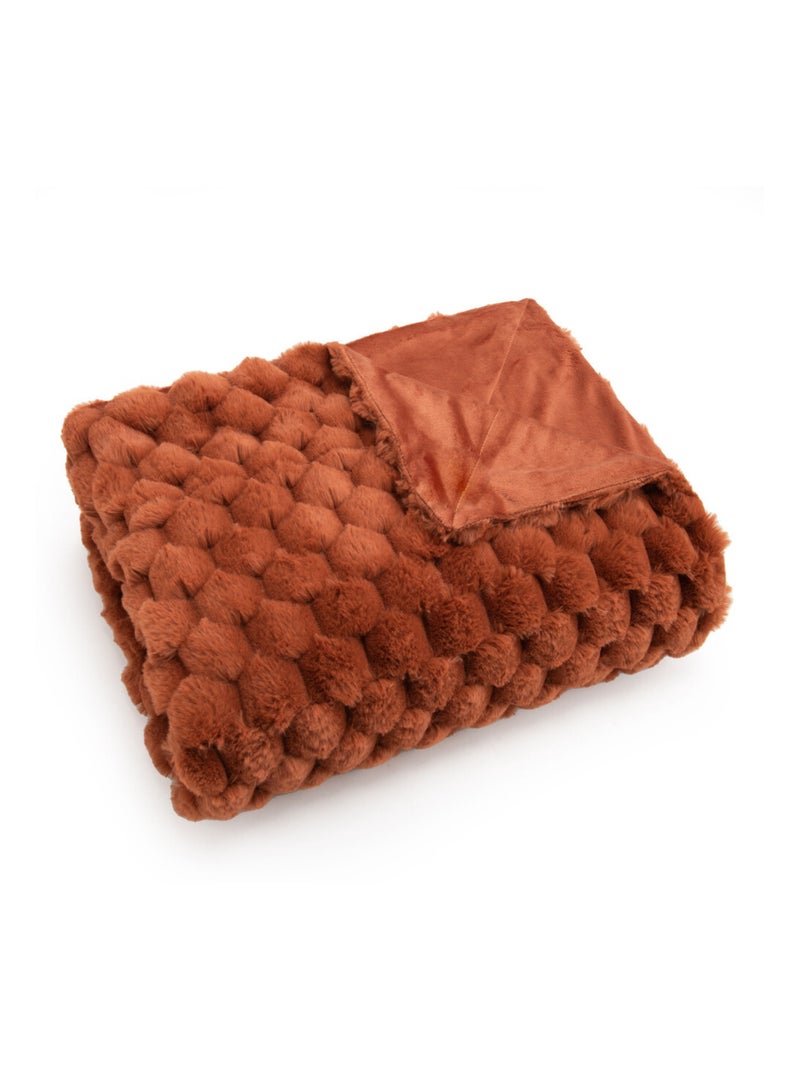 Plaid Diana Terracotta – Douceur & Élégance Naturelle Orange - Kiabi