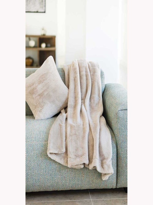 Plaid Double Face Imitation Fourrure et Polaire - Kiabi