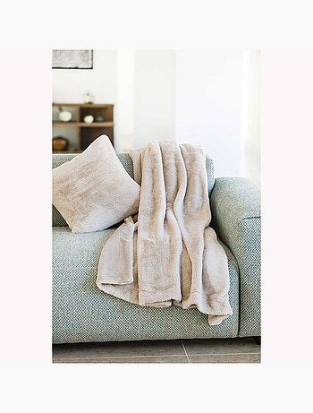 Plaid Double Face Imitation Fourrure et Polaire