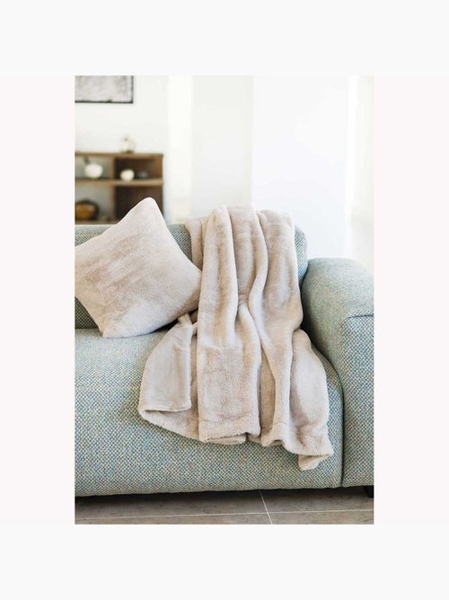 Plaid Double Face Imitation Fourrure et Polaire - Kiabi