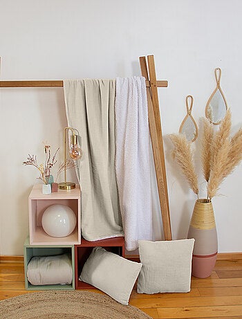 Plaid double gaze de coton et polyester GAZ & SHERPA