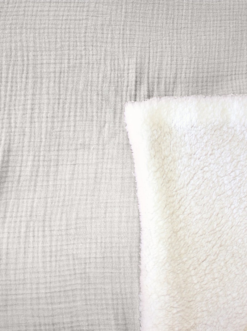 Plaid double gaze de coton et polyester GAZ & SHERPA Beige argile - Kiabi