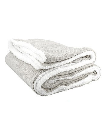 Plaid double gaze de coton et polyester GAZ & SHERPA