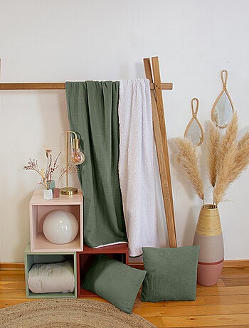 Plaid double gaze de coton et polyester GAZ & SHERPA