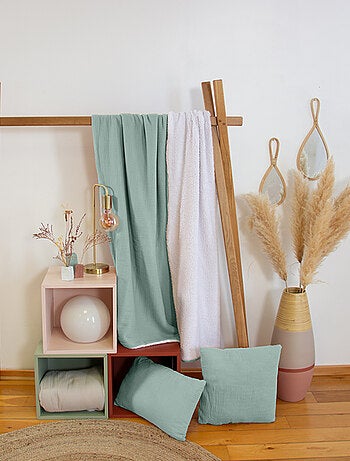 Plaid double gaze de coton et polyester GAZ & SHERPA