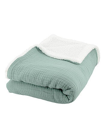 Plaid double gaze de coton et polyester GAZ & SHERPA