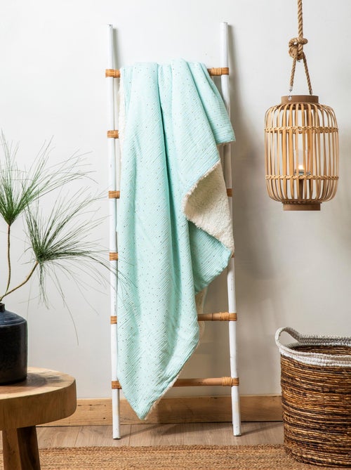 Plaid double gaze effet moutonné 'Deko&co' - Kiabi