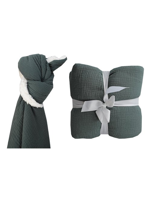Plaid double gaze sherpa 'Deko&co' - Kiabi